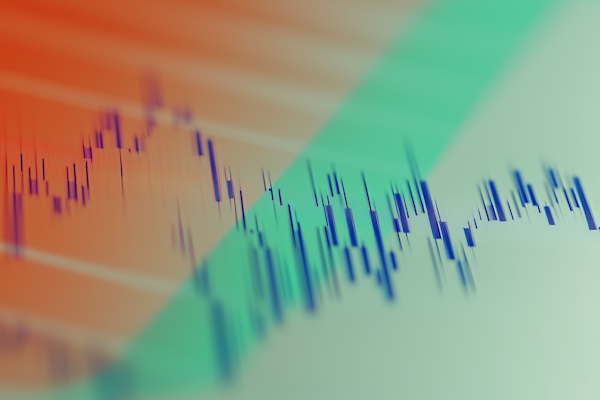 Financial growth chart showing investment performance and market trends